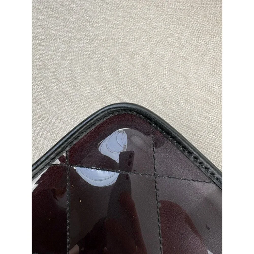 CHANEL Black Patent Leather Classic Flap Medium SHW